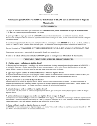 Document preview: Formulario 6A002S Deposito Directo De Manutencion De Ninos De Texas Formulario De Autorizacion - Texas (Spanish)