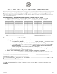 Formulario 1A007S Declaracion Jurada De Pagos Directos Del Padre Sin Custodia - Texas (Spanish), Page 2