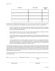 Form 133.17 Crowdfunding Exemption Notice - Texas, Page 3