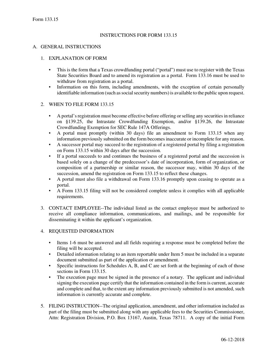 Form 133.15 Texas Crowdfunding Portal Registration - Texas, Page 10