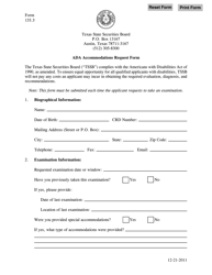 Form 133.3 Ada Accommodations Request Form - Texas