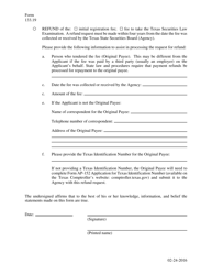 Form 133.19 Waiver or Refund Request by a Military Applicant - Texas, Page 2
