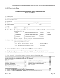 Form H-200 Local Workforce Development Board Nomination Slate - Texas