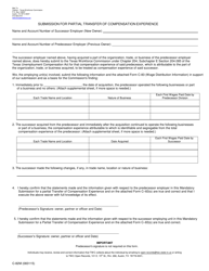 Form C-82M &quot;Submission for Partial Transfer of Compensation Experience&quot; - Texas