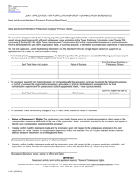 Document preview: Form C-82J Joint Application for Partial Transfer of Compensation Experience - Texas
