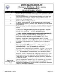 Document preview: Instrucciones para Formulario VR1021-S Informacion Del Cliente O De Los Padres/Guardas Y De Deposito Directo - Texas (Spanish)