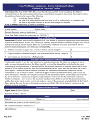 Document preview: Form CSC-048B Career Schools and Colleges Affidavit for Unearned Tuition - Texas