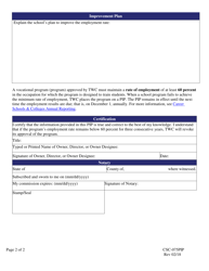 Form CSC-075PIP Program Improvement Plan - Texas, Page 2