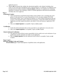 Instructions for Form CSC-002I Instructor Application - Texas, Page 2