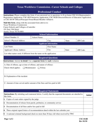 Form CSC-014B Professional Conduct - Texas