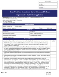 Form CSC-014 Representative Registration Application - Texas