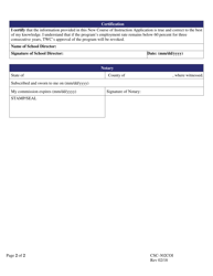 Form CSC-302COI New Course of Instruction Application - Texas, Page 2