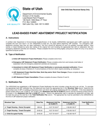Document preview: Form DAQA-583-18 Lead-Based Paint Abatement Project Notification - Utah