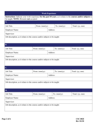 Form CSC-002I Instructor Application - Texas, Page 2