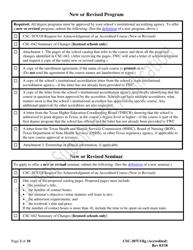 Instructions for Form CSC-307COI Requesting Acknowledgment of an Accredited Course (New or Revised) - Texas, Page 2