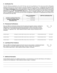 Form DAQA-582-18 Lead-Based Paint Certification Application for Firms - Utah, Page 2