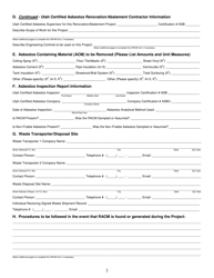 Form DAQA-458-18 Asbestos Renovation/Abatement Notification - Utah, Page 2