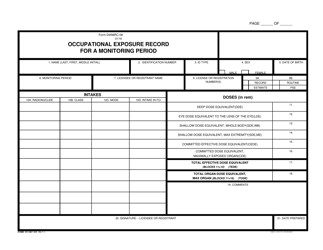 Document preview: Form DWMRC-06 Occupational Exposure Record for a Monitoring Period - Utah