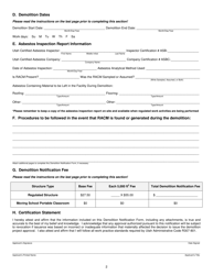 Form DAQA-559-18 Demolition Notification Form - Utah, Page 2