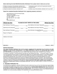 Form DAQA-559-18 Demolition Notification Form - Utah, Page 3