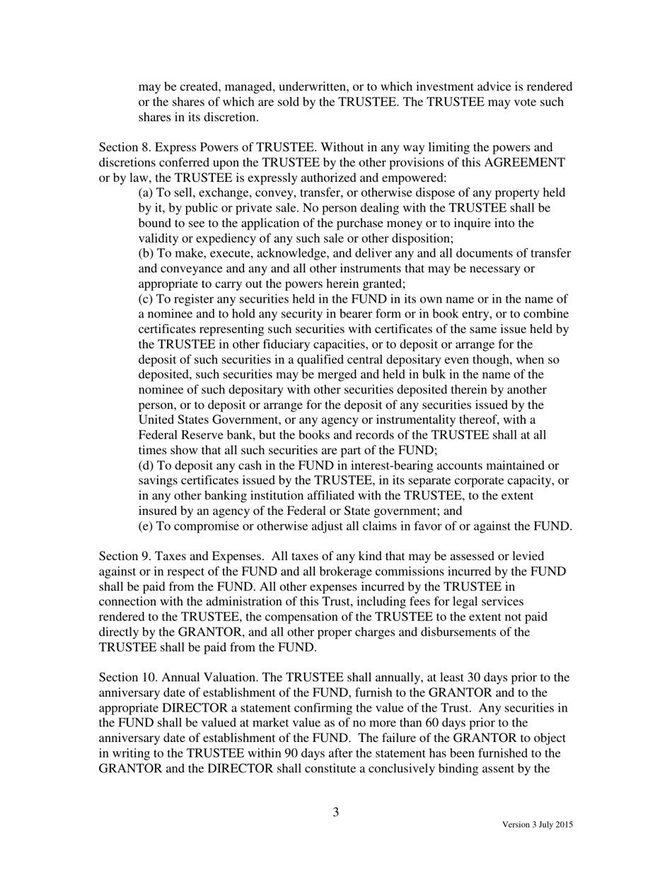 Form 17.2 Trust Agreement - Utah, Page 3