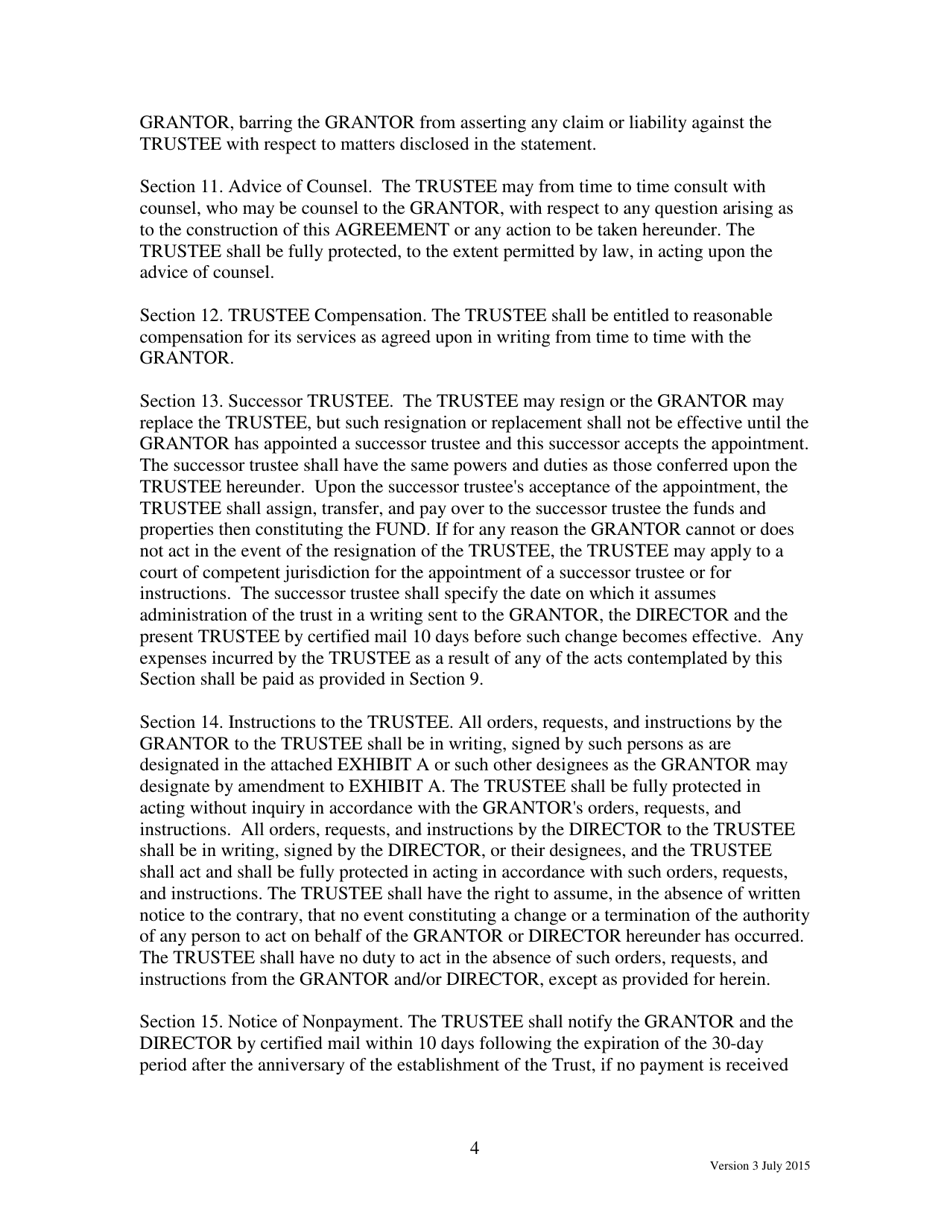 Form 17.2 Trust Agreement - Utah, Page 4