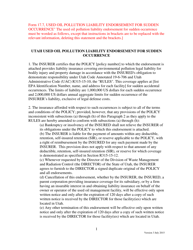 Document preview: Form 17.7 Used Oil Pollution Liability Endorsement for Sudden Occurrence - Utah