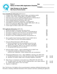 Form 1 &quot;Notice of Intent Application Checklist&quot; - Utah
