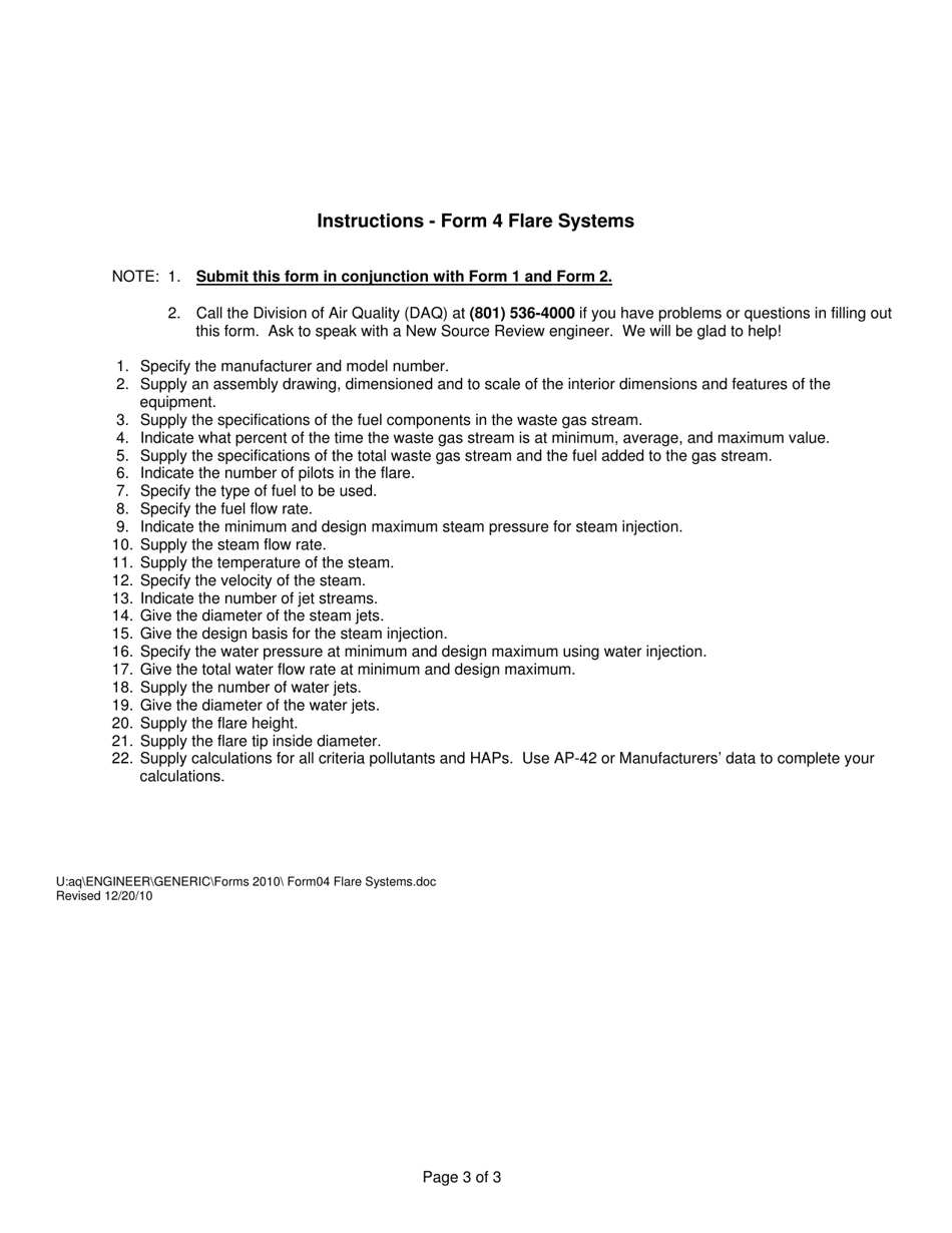 Form 4 Flare Systems - Utah, Page 3