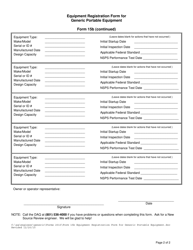 Form 15B Equipment Registration Form for Generic Portable Equipment - Utah, Page 2