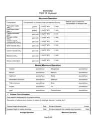 Form 12 Incinerators - Utah, Page 3