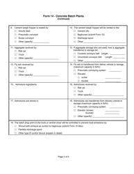 Form 14 Concrete Batch Plants - Utah, Page 2