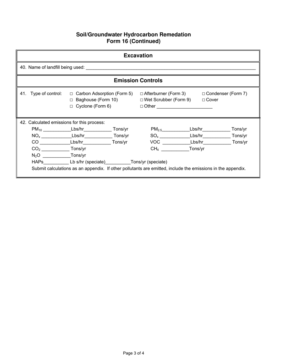 Form 16 Soil / Groundwater Hydrocarbon Remediation - Utah, Page 3