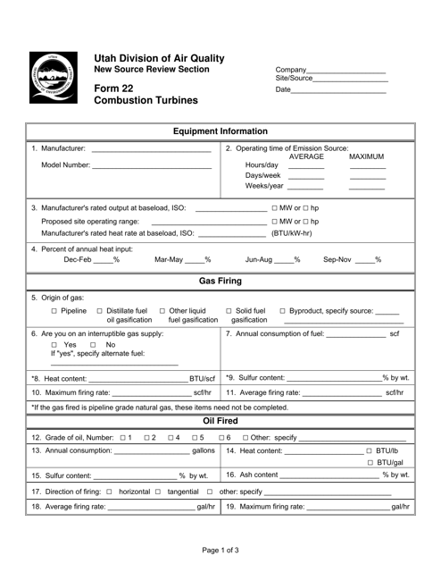 Form 22  Printable Pdf