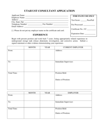 Utah Ust Consultant Application Form - Utah