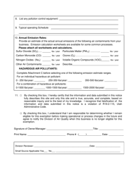 Small Source Exemption Registration Form - Utah, Page 2