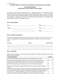 Form QER &quot;Qualified Expert Recertification Application Form&quot; - Utah