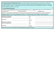 Waste Tire Recycler Registration Application Form - Utah, Page 2
