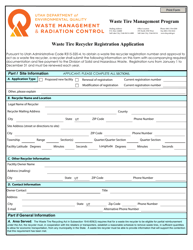 Document preview: Waste Tire Recycler Registration Application Form - Utah