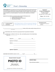 Document preview: Proof of Citizenship Form - Utah