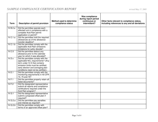 Sample Compliance Certification Report - Utah, Page 3