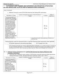 Form DRC-02A (AUD-RSL) Authorized User Training and Experience and Preceptor Attestation for Uses Defined Under 10 Cfr 35.1000 for Radioactive Seed Localization - Utah, Page 3