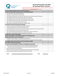 Form DDW-Eng-0030 Start-Up Procedure Checklist for Seasonal Water Systems - Utah, Page 3