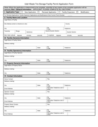 Utah Waste Tire Storage Facility Permit Application Form - Utah, Page 2