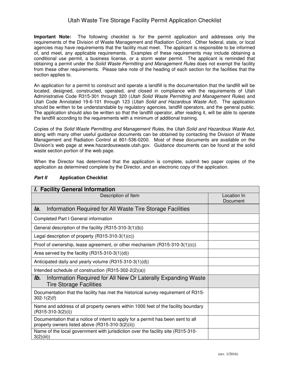 Utah Waste Tire Storage Facility Permit Application Form - Utah, Page 4