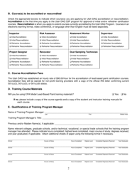Form DAQA-289-10 Lead-Based Paint Application for Course Accreditation - Utah, Page 2