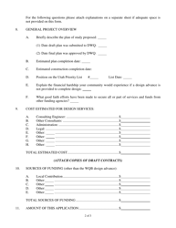 Application Form for Hardship Design Advance From the Utah State Water Quality Board - Utah, Page 2