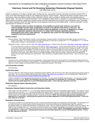 Utah Underground Injection Control Inventory Information Form for Veterinary, Kennel and Pet Grooming Subsurface Wastewater Disposal Systems - Utah, Page 4