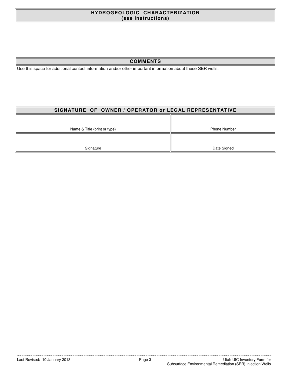 Subsurface Environmental Remediation (Ser) Injection Wells - Utah, Page 3