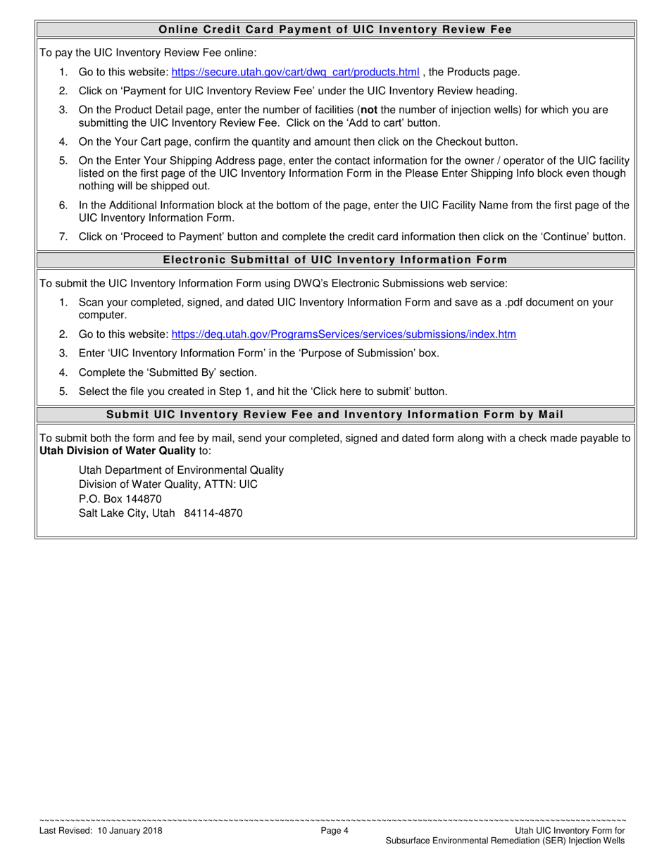 Subsurface Environmental Remediation (Ser) Injection Wells - Utah, Page 4